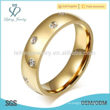 Anillo de boda de cristal de oro, diseños de anillo simple para damas